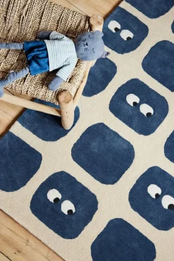 Tapis en coton bio marine 120x170 cm Bidules - bleuu-studio