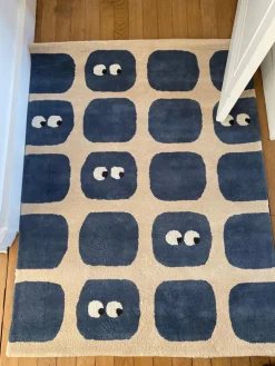 Tapis en coton bio marine 100x130 cm Bidules - bleuu-studio