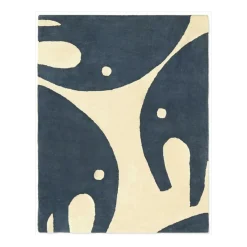 Tapis en coton bio marine 120x170 cm Eléphant - bleuu-studio