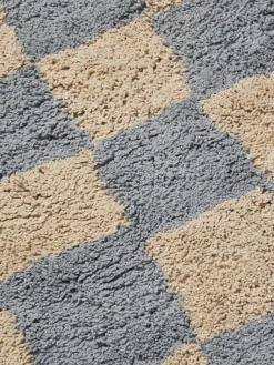 Tapis en coton organique bleu 80x150cm Mara - Ferm Living