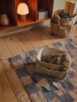 Tapis en coton organique bleu 80x150cm Mara - Ferm Living