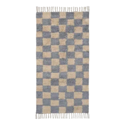 Tapis en coton organique bleu 80x150cm Mara - Ferm Living