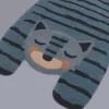Tapis en laine bleu 125 cm Tigger - Nattiot