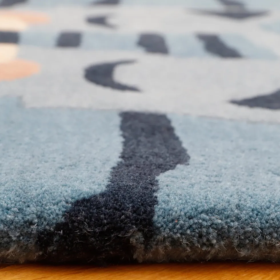 Tapis en laine bleu 125 cm Tigger - Nattiot