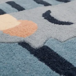 Tapis en laine bleu 125 cm Tigger - Nattiot