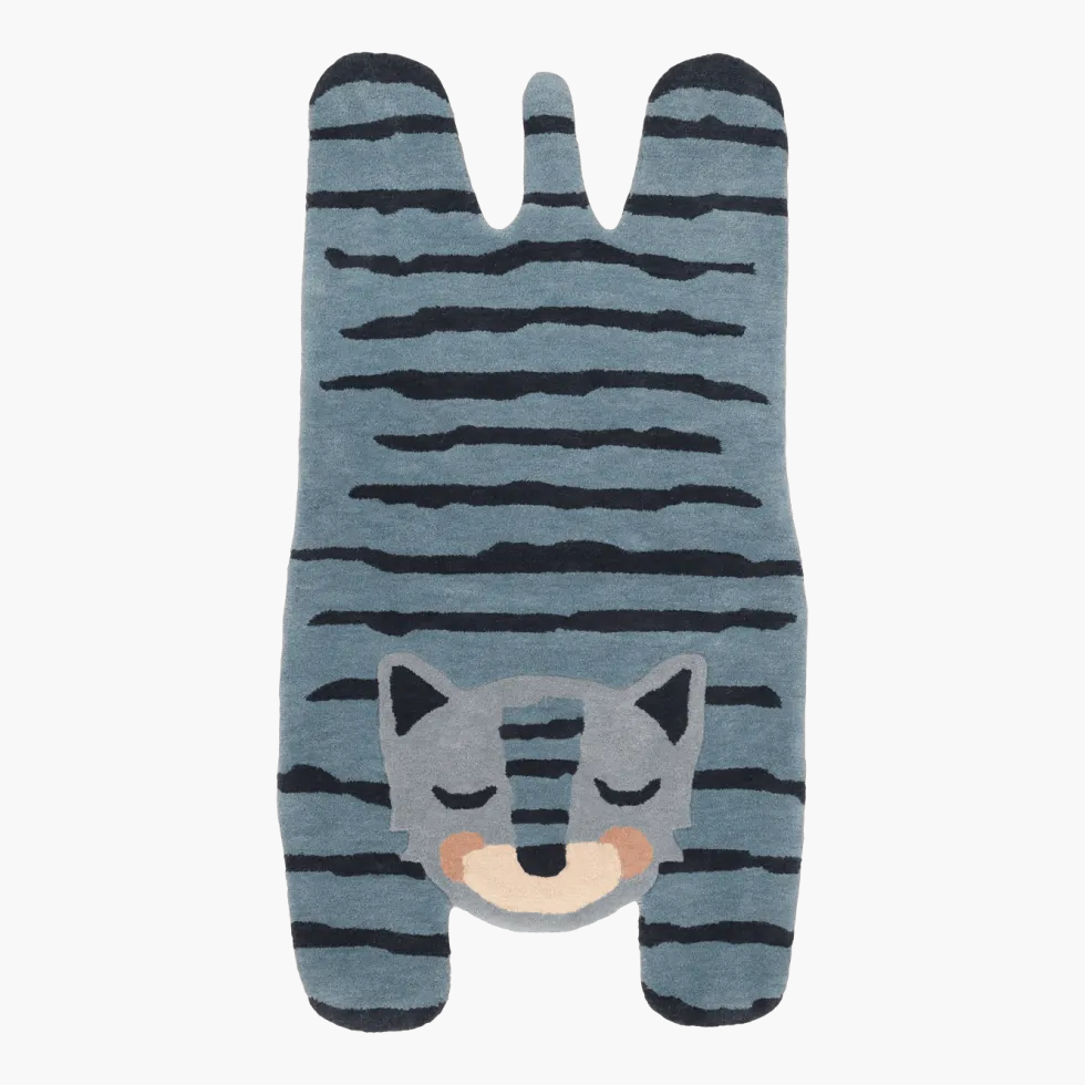 Tapis en laine bleu 125 cm Tigger - Nattiot