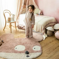 Tapis en laine souris rose 120x120 cm - Lorena Canals