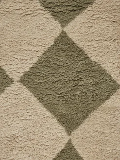 Tapis en laine tuftée beige et vert 140x200cm Orme - Ferm Living