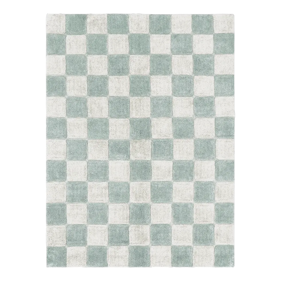 Tapis lavable en coton bleu 160x120 cm Tiles - Lorena Canals