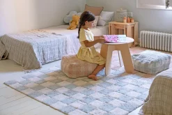 Tapis lavable en coton bleu 160x120 cm Tiles - Lorena Canals