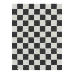 Tapis lavable en coton gris 160x120 cm Tiles - Lorena Canals