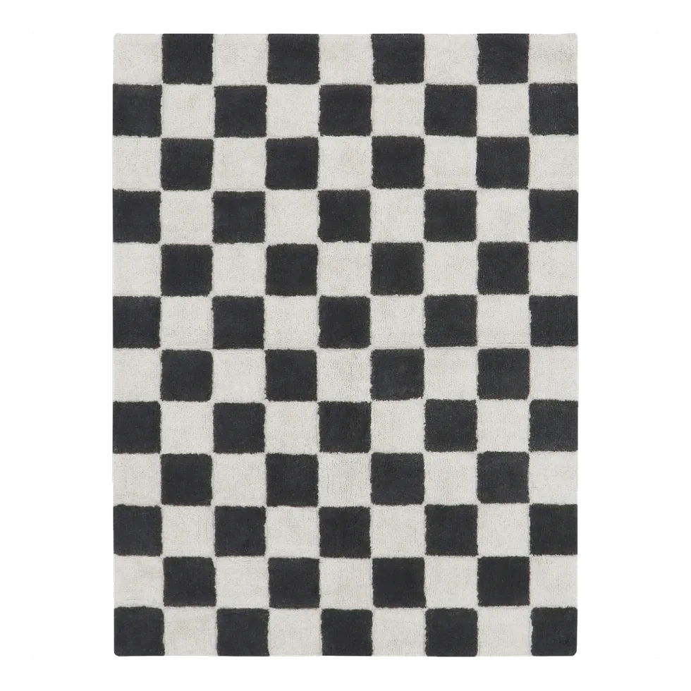 Tapis lavable en coton gris 160x120 cm Tiles - Lorena Canals
