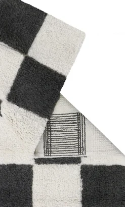 Tapis lavable en coton gris 160x120 cm Tiles - Lorena Canals