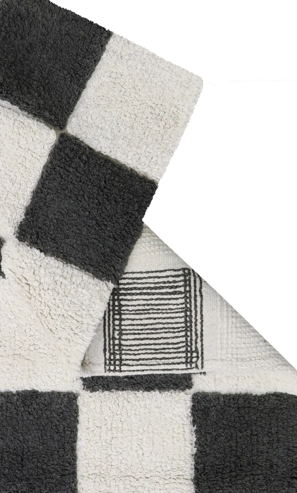 Tapis lavable en coton gris 160x120 cm Tiles - Lorena Canals