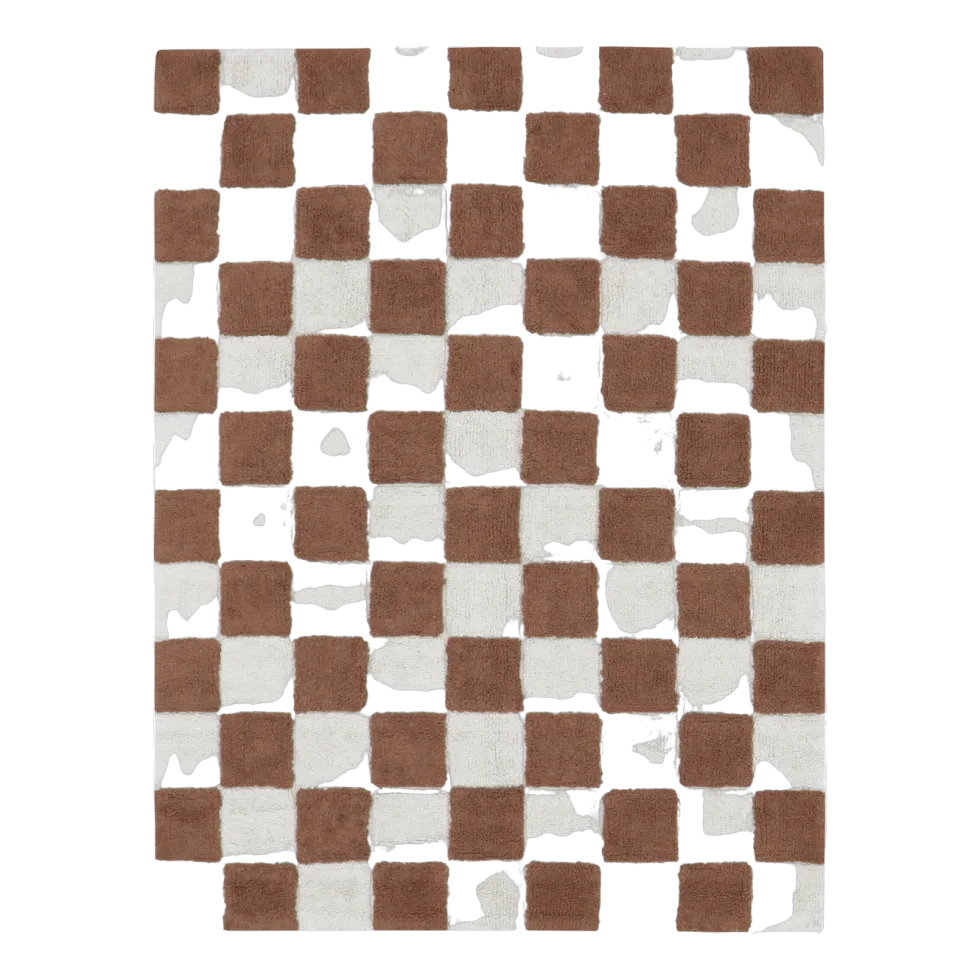 Tapis lavable en coton marron 160x120 cm Tiles - Lorena Canals