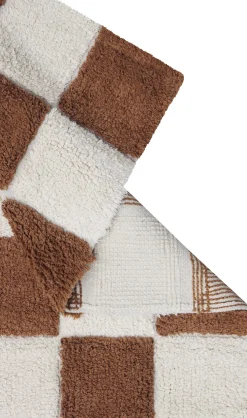 Tapis lavable en coton marron 160x120 cm Tiles - Lorena Canals
