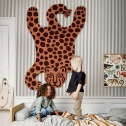 Tapis léopard en laine rose 160 cm Dafari - Ferm Living