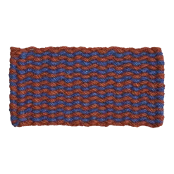 Tapis paillasson en fibre de coco marron et bleu 40x80cm - Hay