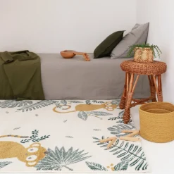 Tapis pour enfant en polypropylène miel 80x150 cm Monkey Paradise - Nattiot