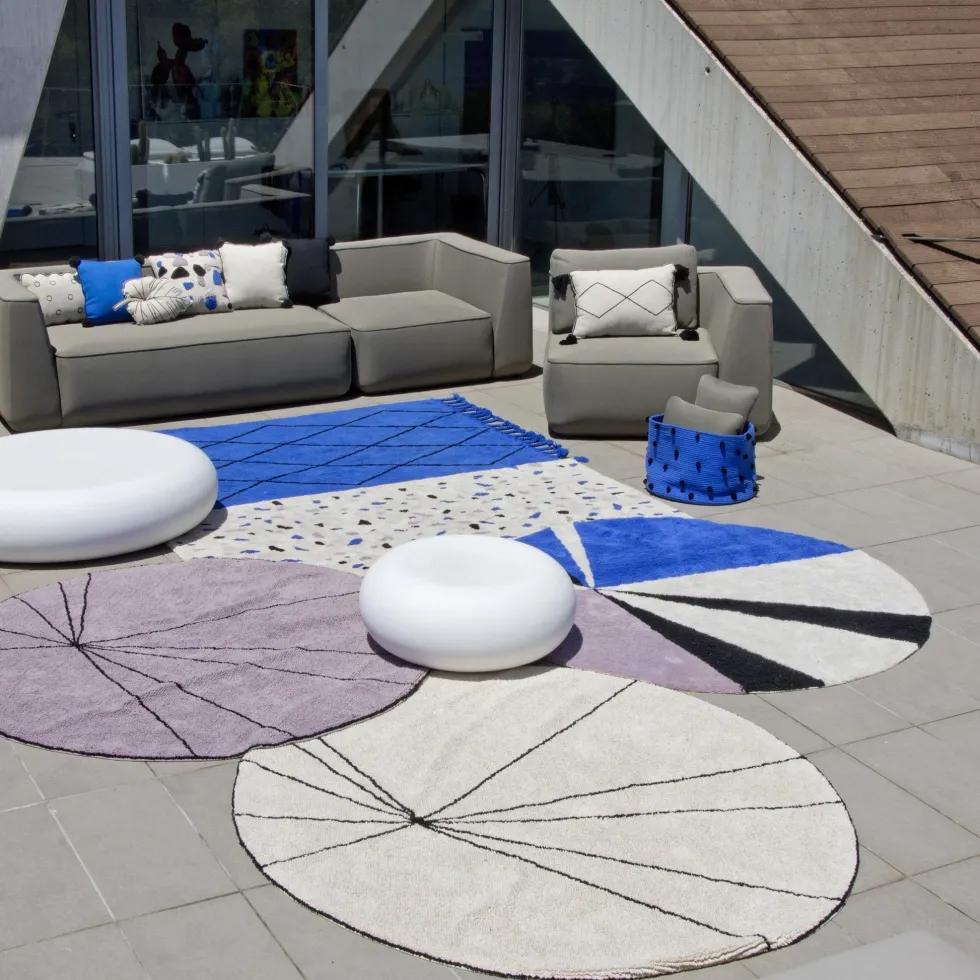 Tapis rond beige 160 cm Trace - Lorena Canals