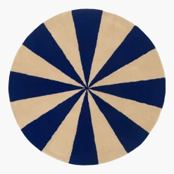 Tapis rond bleu et blanc 130 cm Arch - Ferm Living