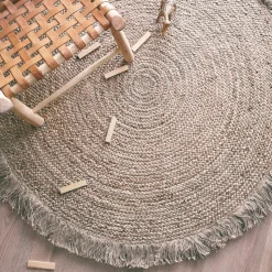 Tapis rond en jute avec franges 140 cm TERRA - Nattiot