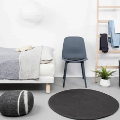 Tapis rond en laine anthracite 180 cm Kuno - myfelt