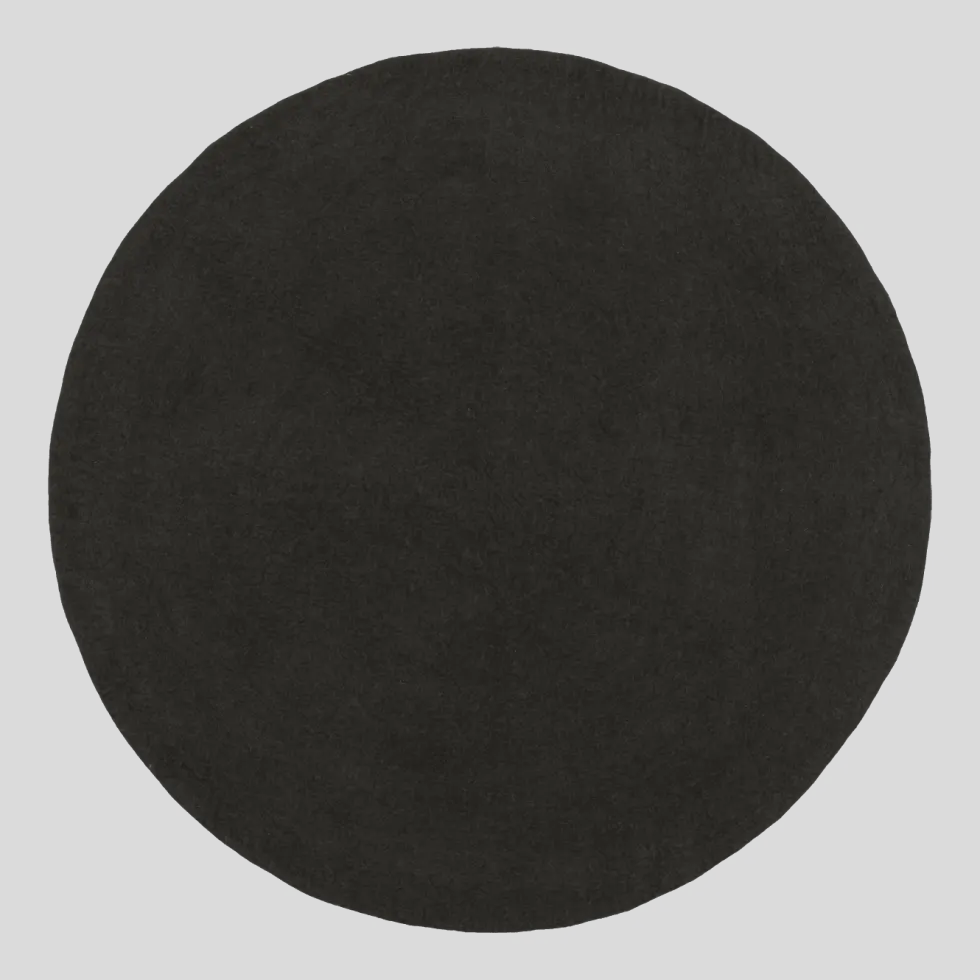 Tapis rond en laine anthracite 180 cm Kuno - myfelt