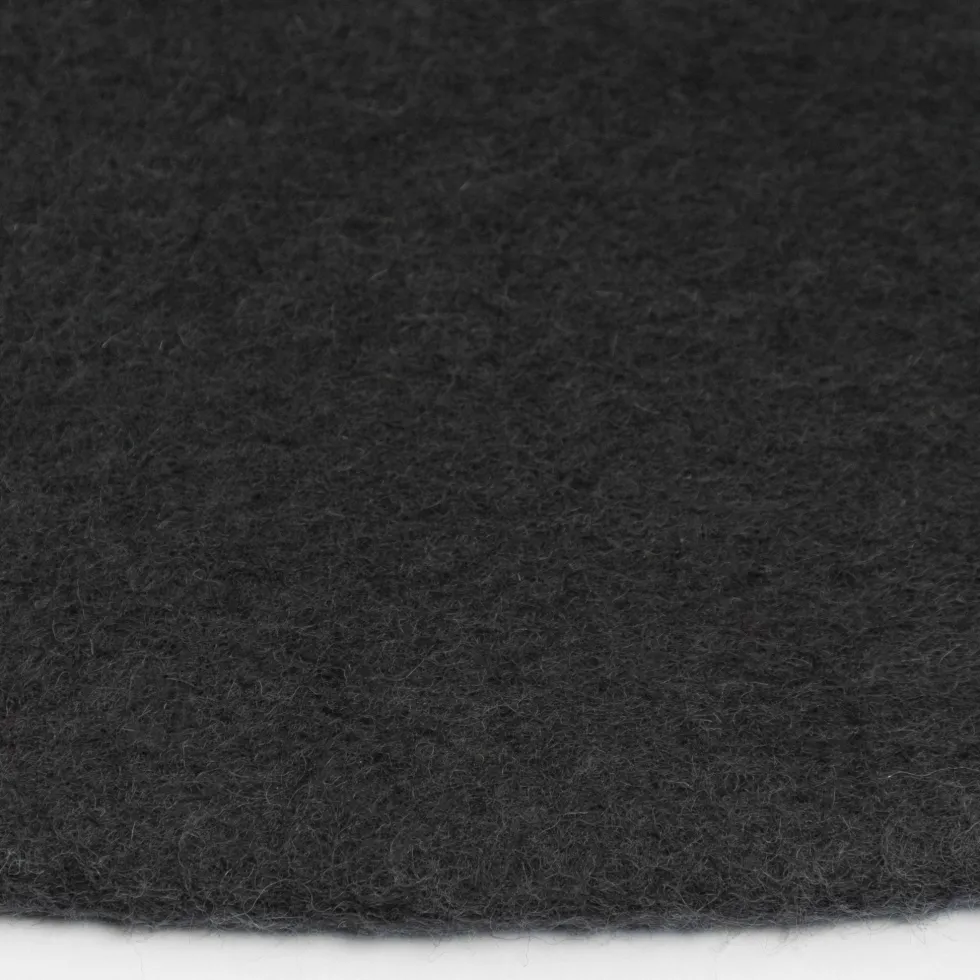 Tapis rond en laine anthracite 180 cm Kuno - myfelt
