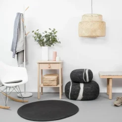 Tapis rond en laine anthracite 300 cm Kuno - myfelt
