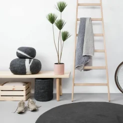 Tapis rond en laine anthracite 300 cm Kuno - myfelt