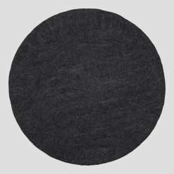 Tapis rond en laine anthracite marbré 90 cm Hugo - myfelt