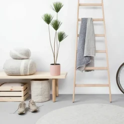 Tapis rond en laine beige marbré 120 cm Béla - myfelt