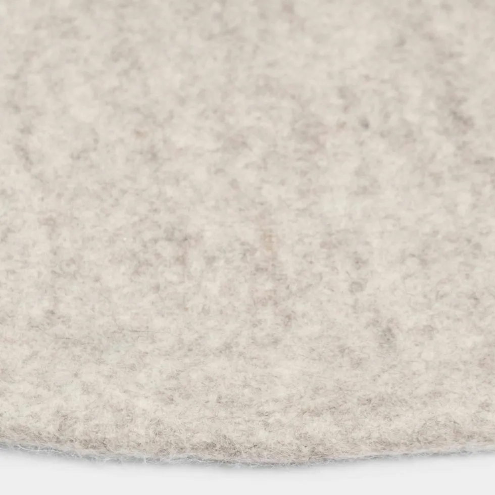 Tapis rond en laine beige marbré 120 cm Béla - myfelt