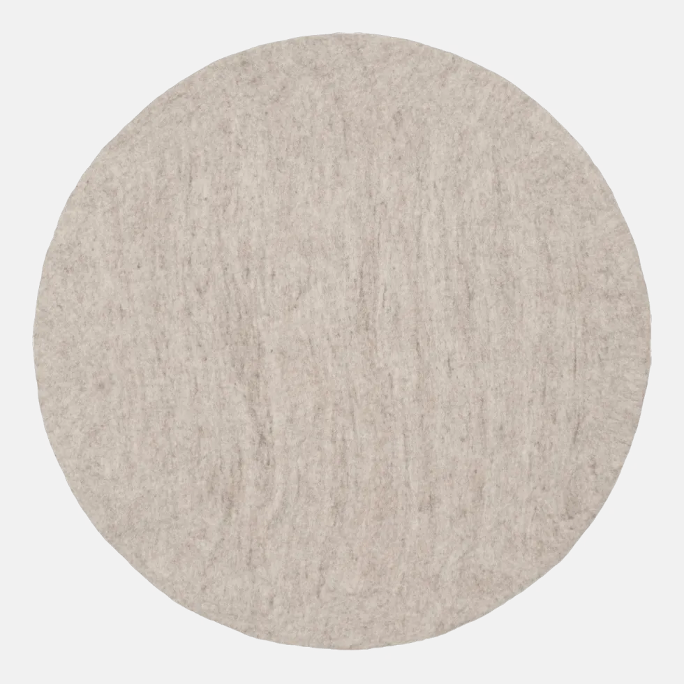 Tapis rond en laine beige marbré 70 cm Béla - myfelt