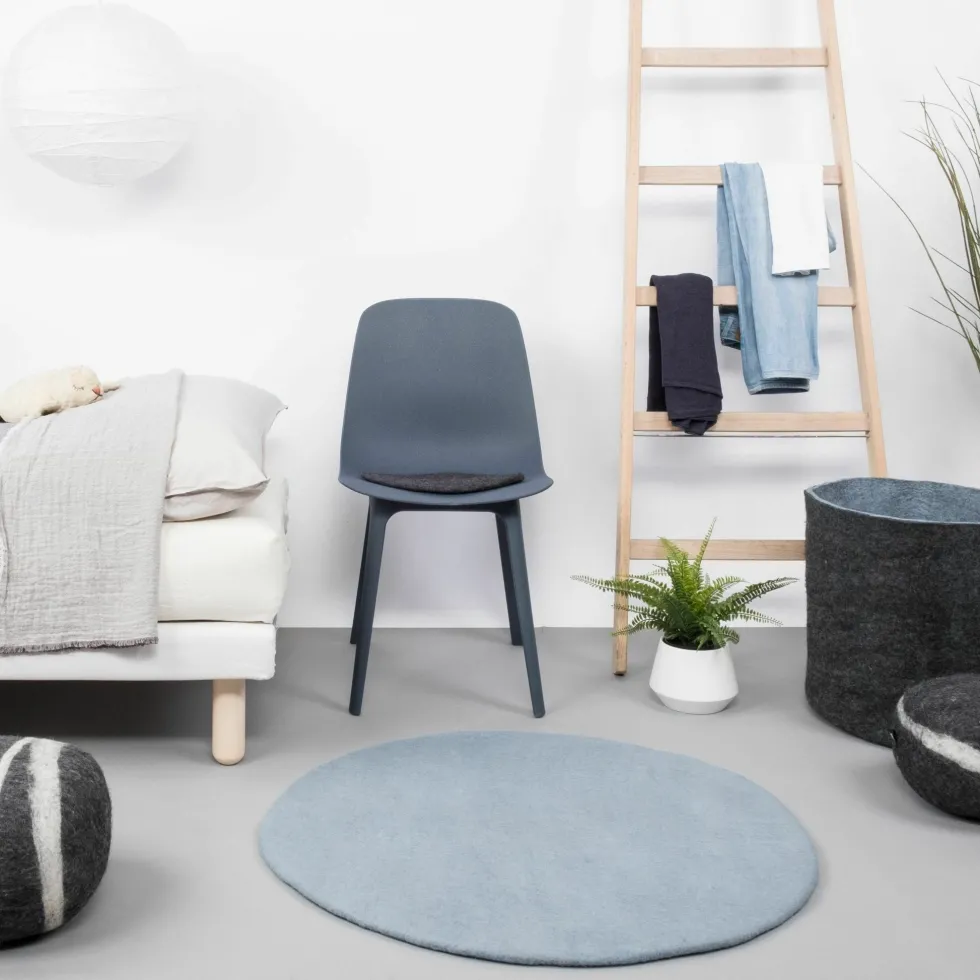 Tapis rond en laine bleu clair 200 cm Mia - myfelt