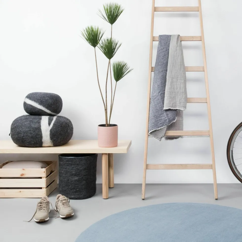 Tapis rond en laine bleu clair 200 cm Mia - myfelt