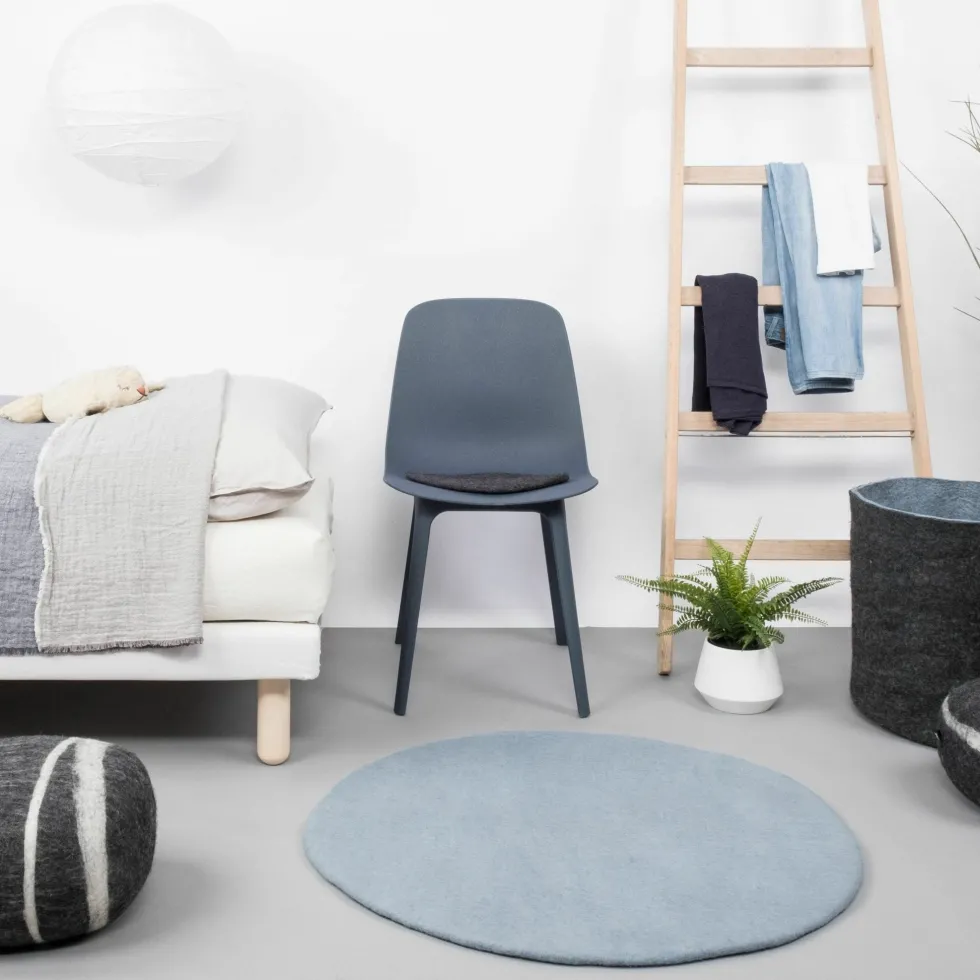 Tapis rond en laine bleu clair 200 cm Mia - myfelt