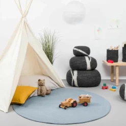 Tapis rond en laine bleu clair 200 cm Mia - myfelt
