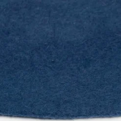 Tapis rond en laine bleu foncé 90 cm Alva - myfelt