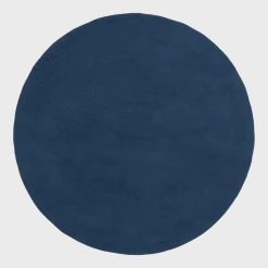 Tapis rond en laine bleu foncé 200 cm Alva - myfelt