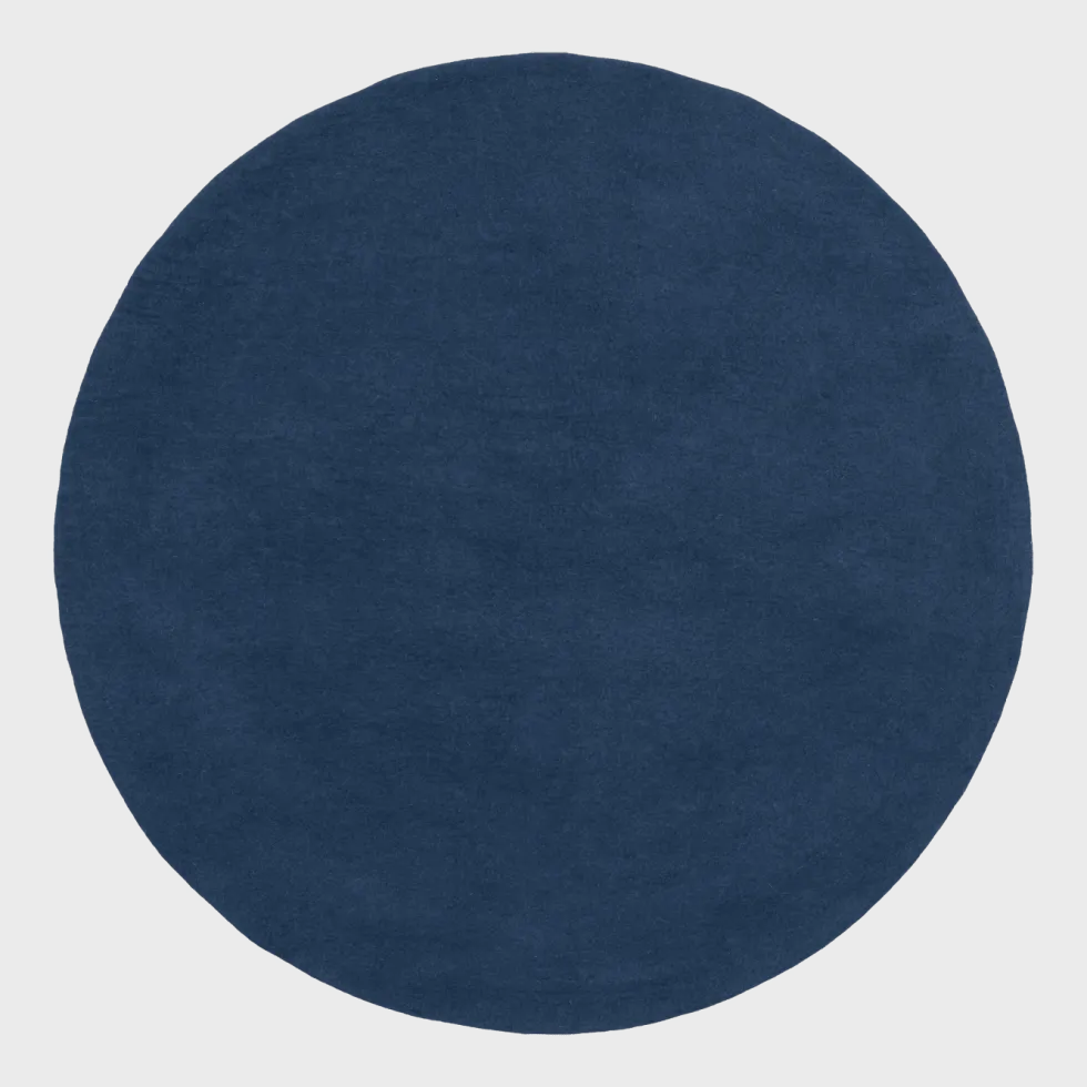 Tapis rond en laine bleu foncé 200 cm Alva - myfelt