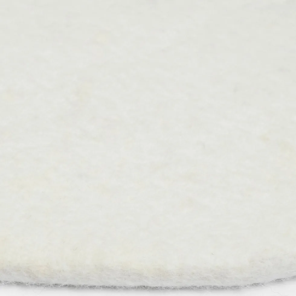 Tapis rond en laine écru 90 cm Linéa - myfelt