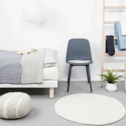 Tapis rond en laine écru 90 cm Linéa - myfelt