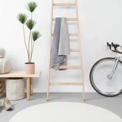 Tapis rond en laine écru 90 cm Linéa - myfelt