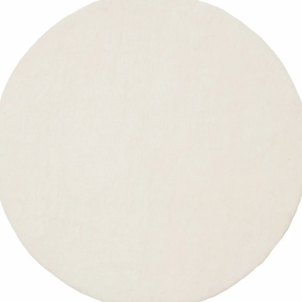 Tapis rond en laine écru 90 cm Linéa - myfelt