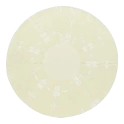 Tapis rond en laine et soie relief crème 150cm Rodolphe - Son-Tapis