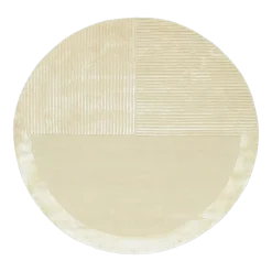 Tapis rond en laine et soie végétale blanc cassé 200cm Jess - Son-Tapis