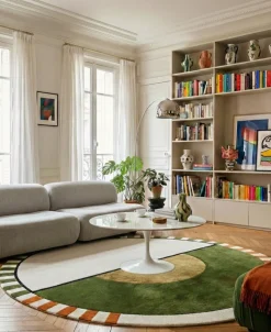 Tapis rond en laine et soie végétale 200 cm Laetitia - SON-TAPIS