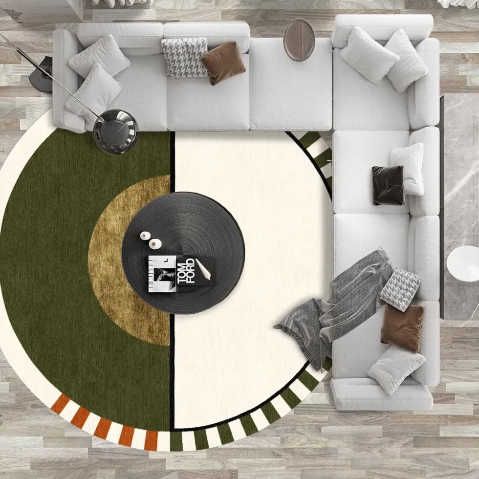 Tapis rond en laine et soie végétale 150 cm Laetitia - SON-TAPIS